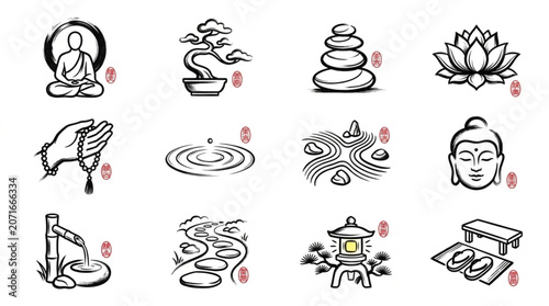 Quadro su tela Zen Garden Icons Collection.