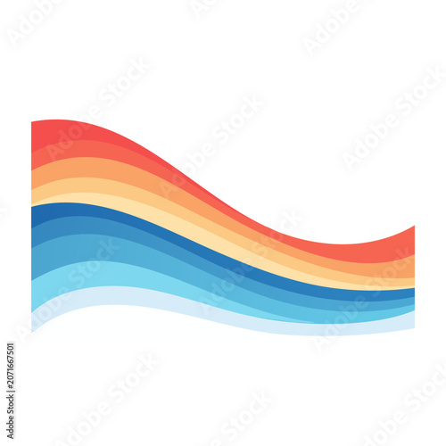 Abstract colorful wave pattern on white background