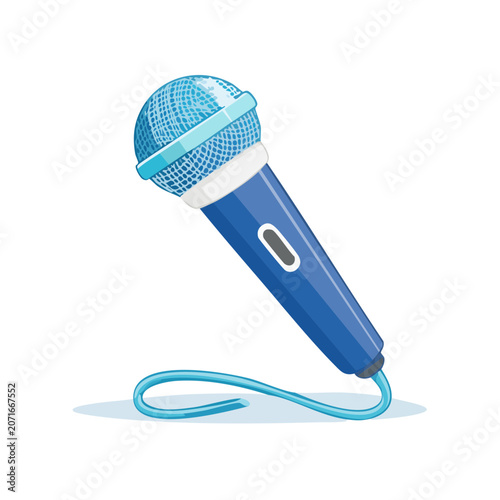 Blue microphone vector illustration