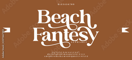 Fotografía Beach Fantesy Elegant luxury alphabet font logo