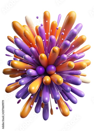 Colorful abstract 3d flower shape design