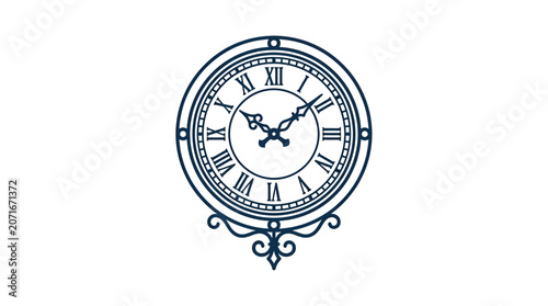 Fotografija Vintage Roman Numeral Clock Face with Ornate Details