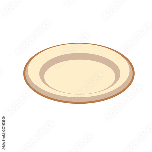 Vintage enamel tin picnic plate with rolled rim