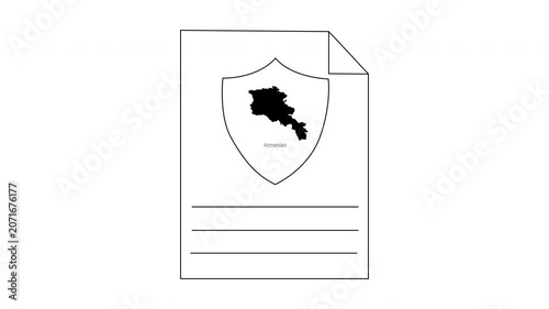 Document with Shield and Map Icon.