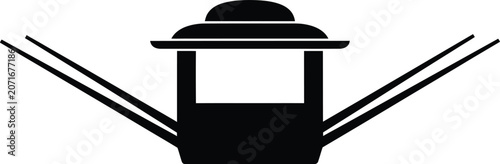 Schilderij op canvas Silhouette vector of a traditional oriental palanquin transport carrier design