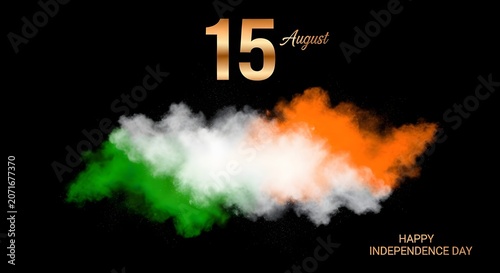 Colorful smoke explosion with number 15 for birthday celebration on dark background