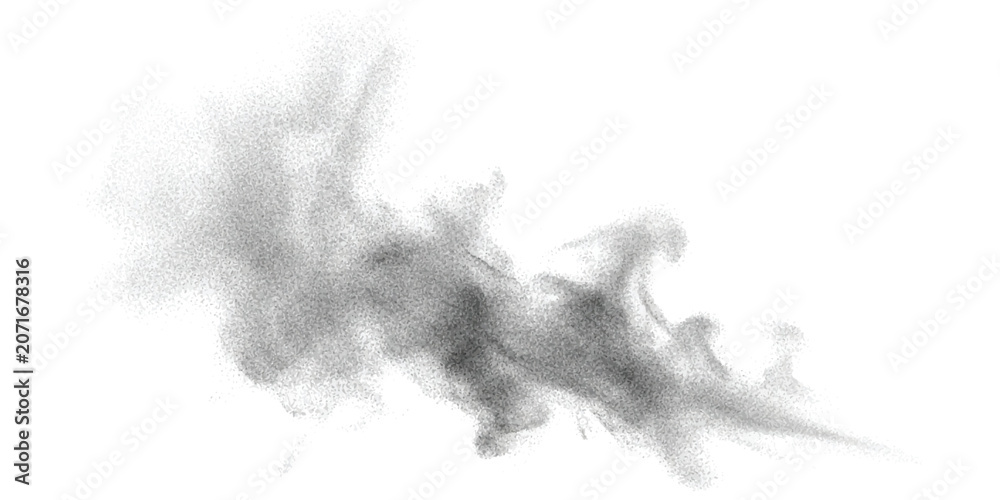 Fototapeta premium Soft grey smoke cloud swirling and floating in the air