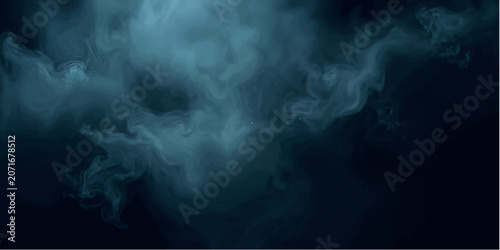 Fotografie Ethereal wisps of smoke or fog swirl and dance in the deep, dark void, creating a mysterious and abstract visual