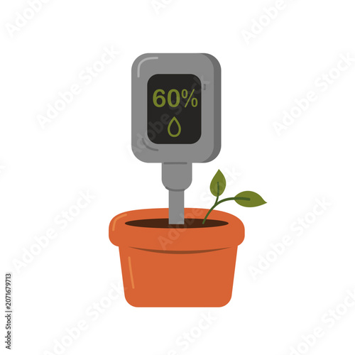 Digital Soil Moisture Sensor Monitoring Plant Water Levels
