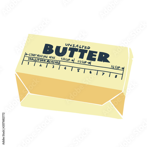 Cute Pastel Butter Stick Vector illustration