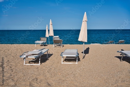 Sandy beach bay in Torre di Bari, Sardinia.