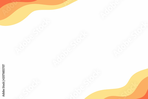 Vibrant orange and yellow wavy lines on white background for design and decoration purposes