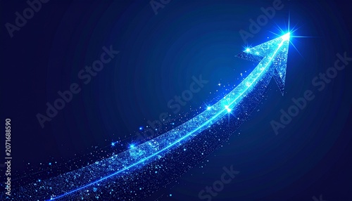 Glowing Blue Arrow of Progress