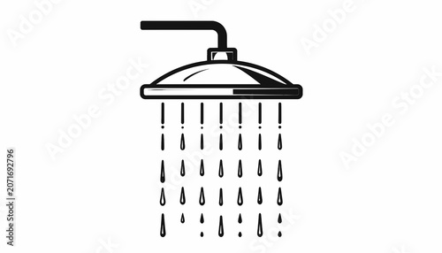Fotografía Shower head with water drops falling.