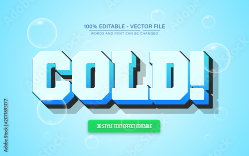 Cold Retro Pixel 3D Editable Text Effect for Winter Typography and Arcade Gaming Design