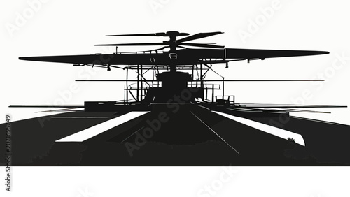 Fotografía Futuristic Helicopter Concept Design Silhouette