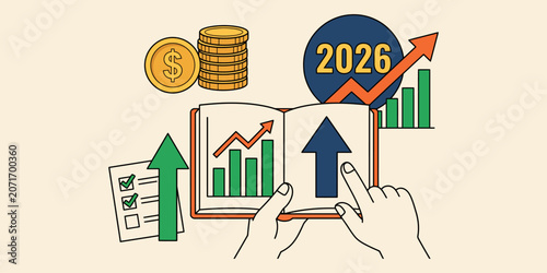 Tableau sur toile Business growth and financial projections for 2026