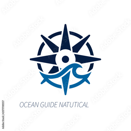 Ocean Guide Nautical Logo – Marine Navigation & Coastal Brand Identity