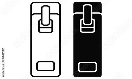 Zipper slider icon set