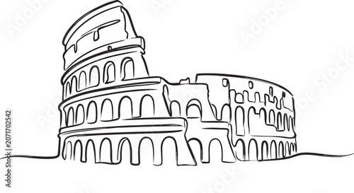 expressive brushwork of colosseum ruins abstract