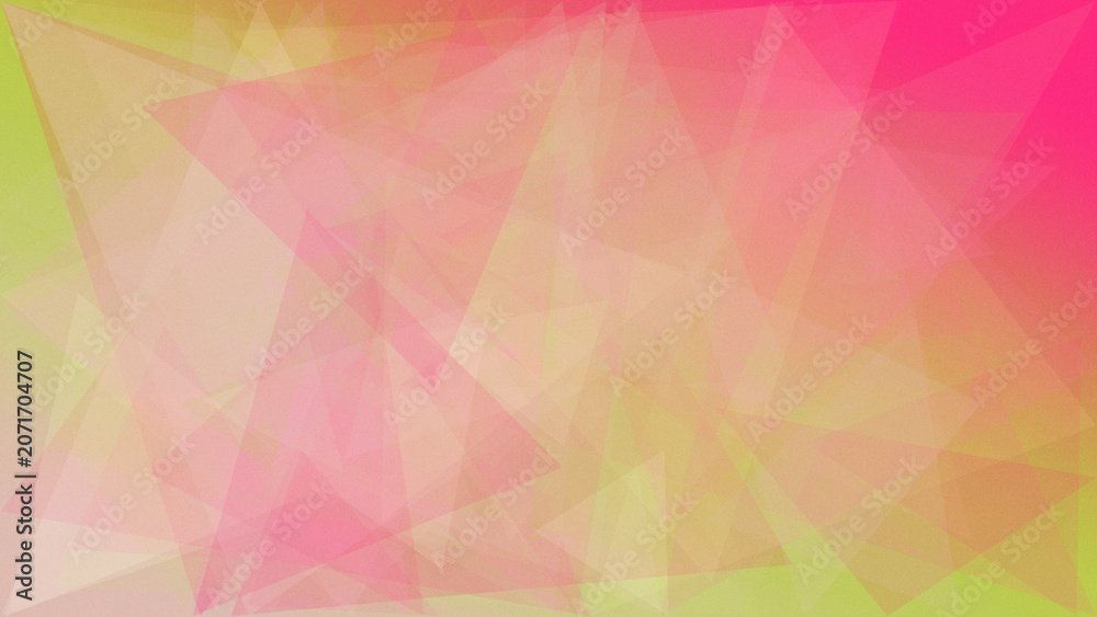 Fototapeta premium A dreamy abstract geometric backdrop in pastel pink, peach, and lime tones, creating a soft warm glow for modern design, branding, and calm seasonal promotions.
