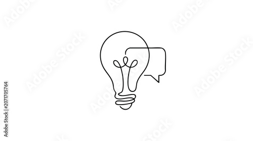 Light Bulb with Speech Bubble.