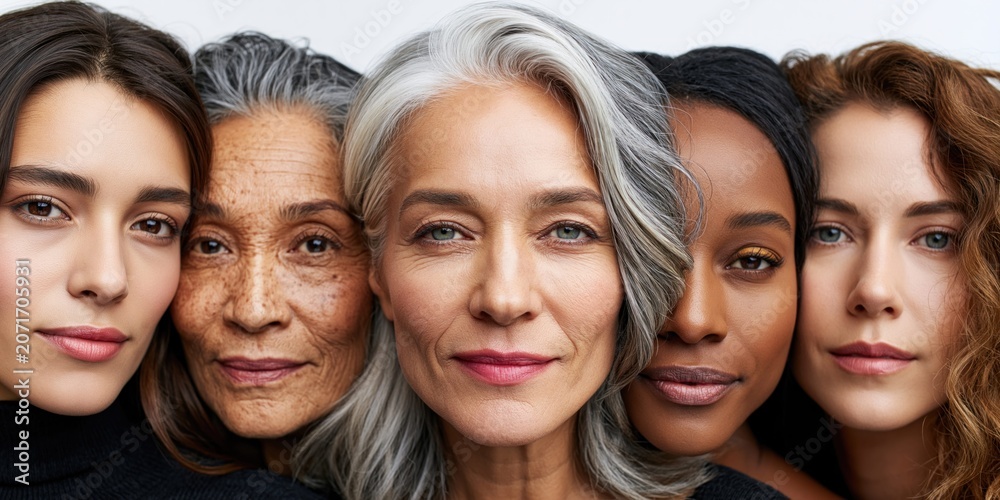 Obraz premium Celebrating beauty diversity across generations and ethnicities