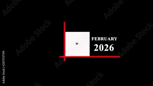 Minimal and modern calendar date animation displaying 