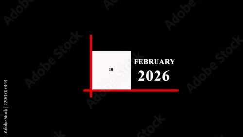 Minimal and modern calendar date animation displaying 