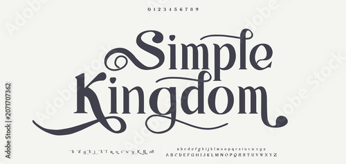 Obraz na plátně Simple Kingdom Elegant Font Uppercase Lowercase and Number