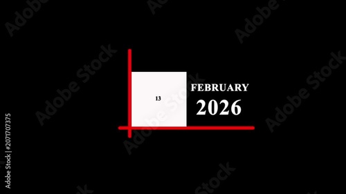 Minimal and modern calendar date animation displaying 