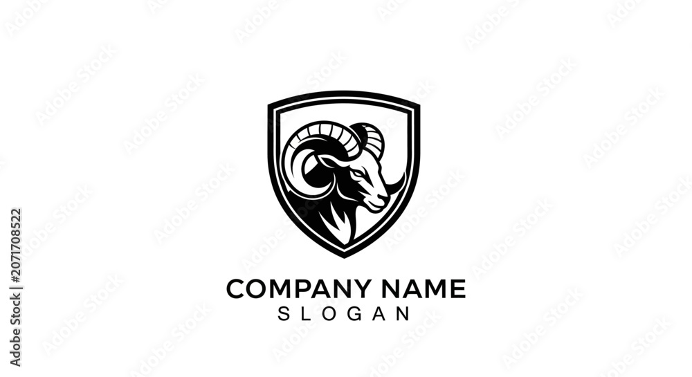 Fototapeta premium Strong Protector Logo With Shield And Animal Head
