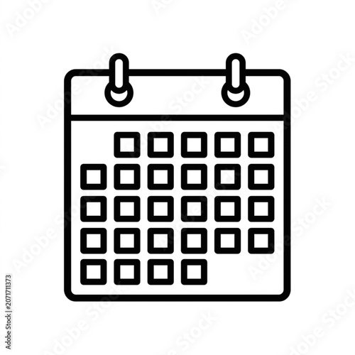 Simple Wall Calendar Icon Design.