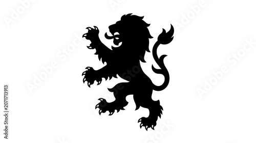Konstfotografi A black lion illustration appears aggressive in a dynamic stance on 2026-06-24
