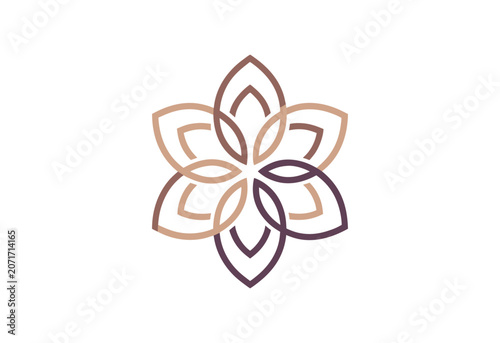 Abstract flower logo design concept for branding and identity.