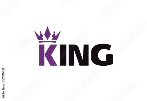 Lettering of King logo design concept for branding and identity.