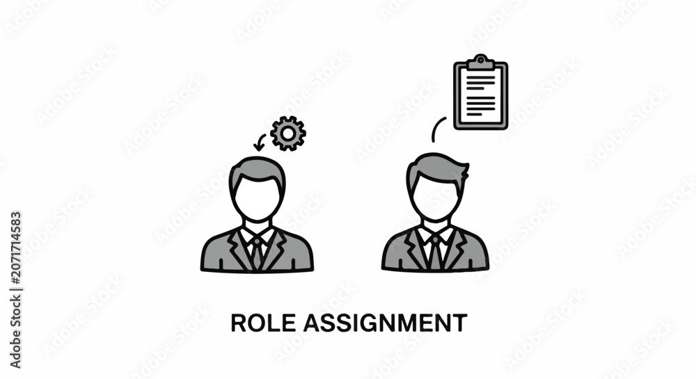 Fototapeta premium Two professionals discuss role assignment in a business setting.