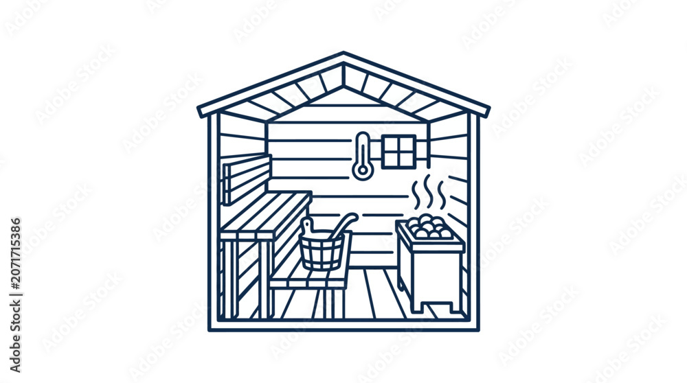 Εκτύπωση καμβά A cozy cabin interior with a table and chair by the fireplace