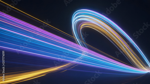 Abstract motion speed, lighting background with attractive colors. A blue background with lines.