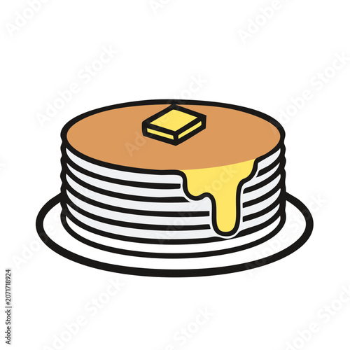 Stack of Pancakes with Butter and Syrup