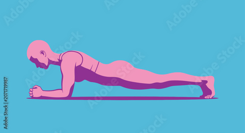 Slika na platnu Woman doing plank exercise position.