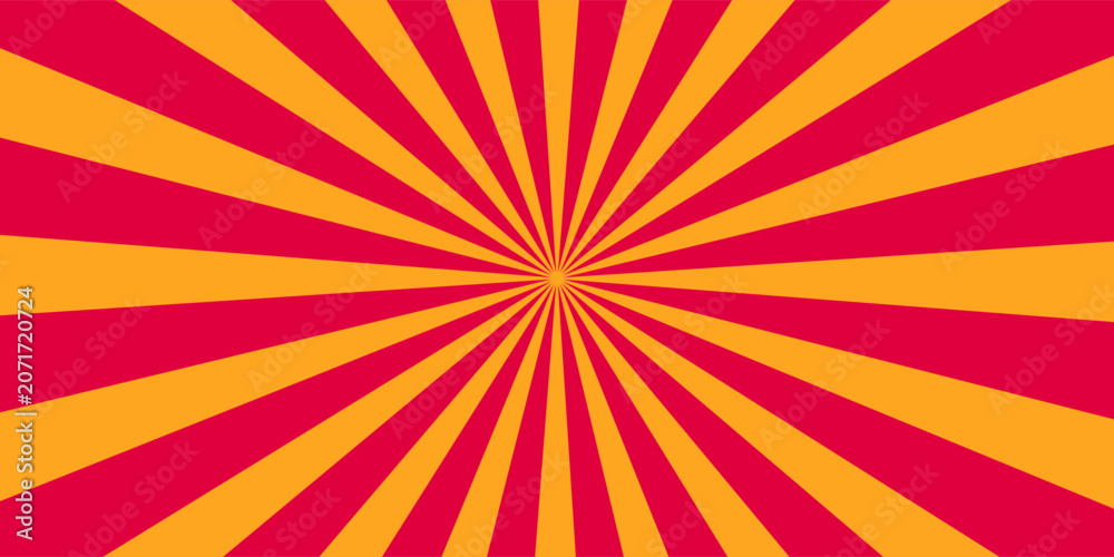 Obraz premium Colorful yellow and red ray sunburst style abstract background