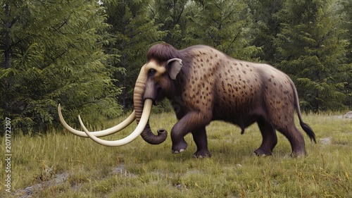 Wooly mammoth alone in image