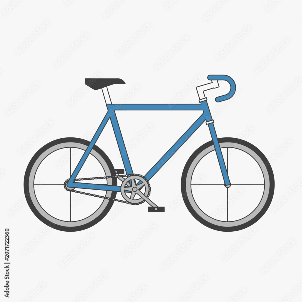 Obraz premium Blue bicycle with black seat.