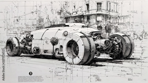 Futuristic electric concept car sketch for automotive marketing and design.
