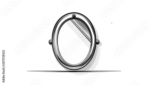 Obraz na płótnie Metal Oval Port Hole Window Frame.