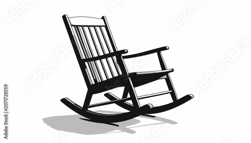 Photos Black Wooden Rocking Chair Furniture.
