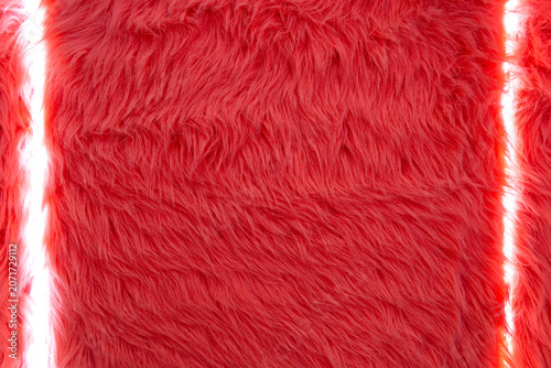 Фотография Vivid red faux fur texture close-up