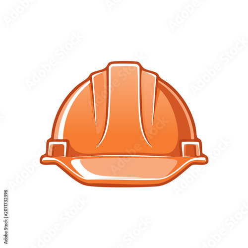Orange Safety Helmet Vector Illustration