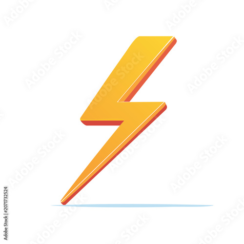Yellow lightning bolt icon on transparent background